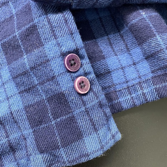 Pendleton Board Shirt Mens Medium Tall Blue Plaid Wool Flannel Button Front - Picture 9 of 14